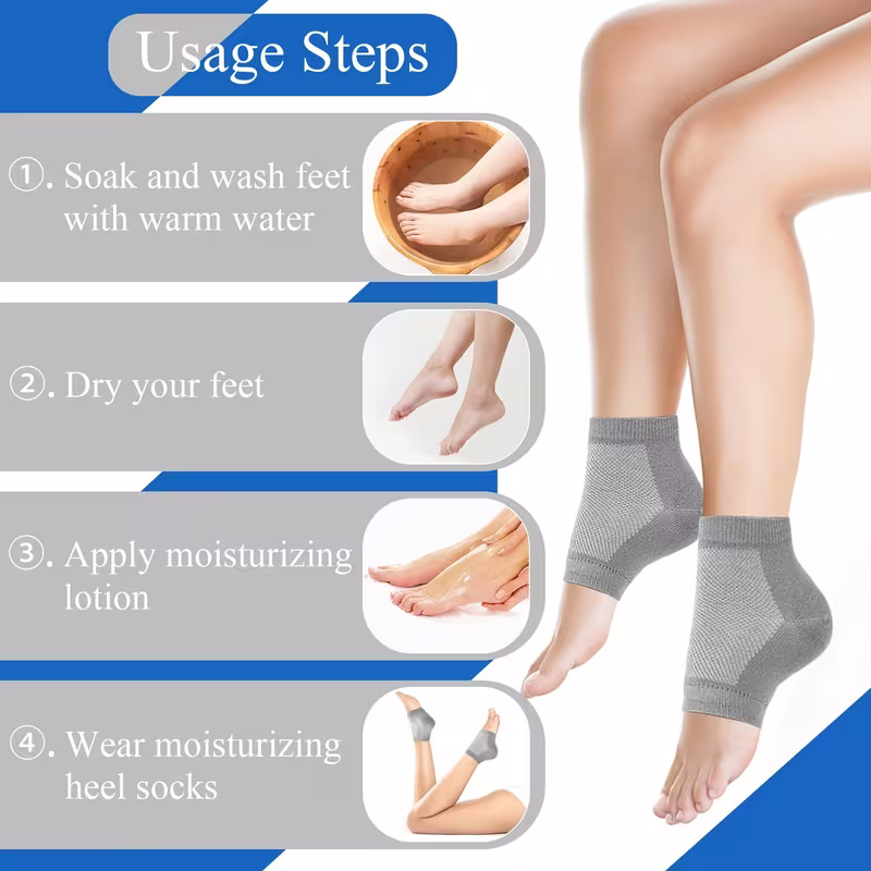 3 Pairs Moisturizing Heel Socks